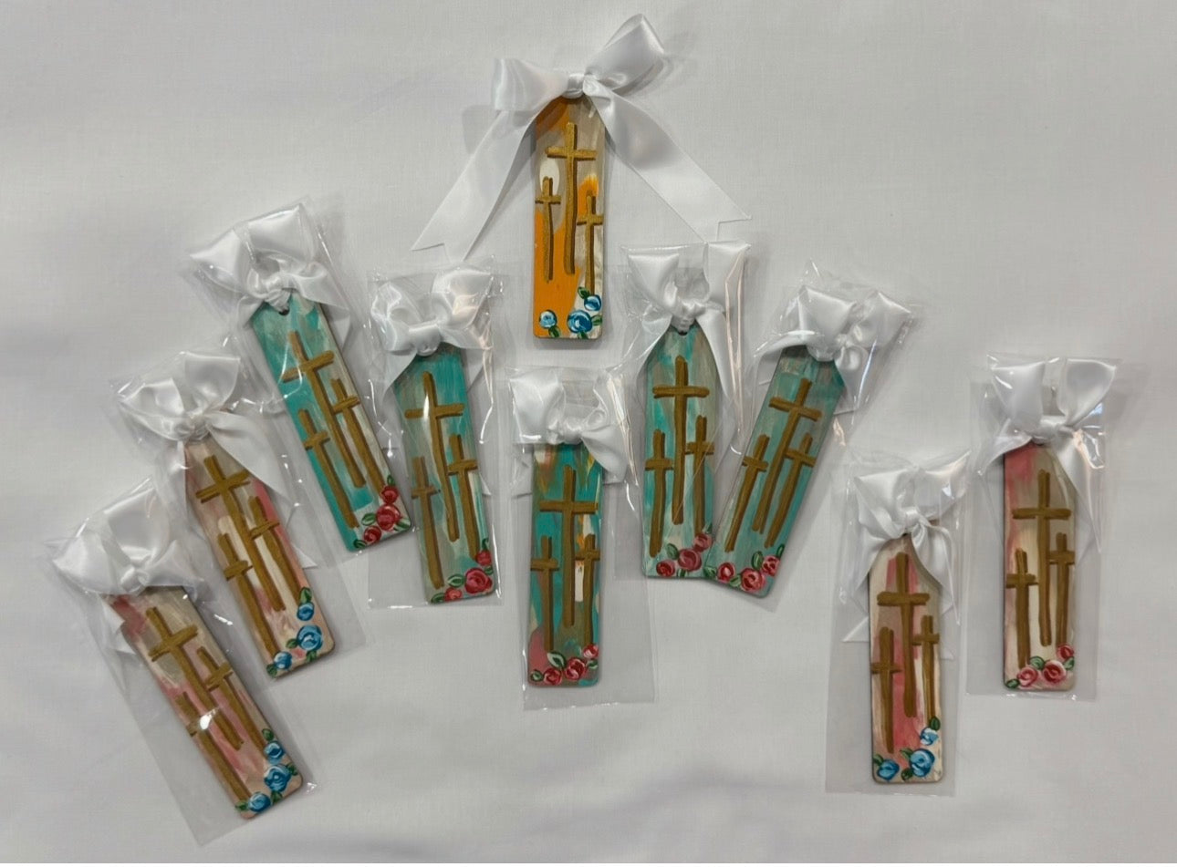 Hand Painted Wooden Cross Bookmarks